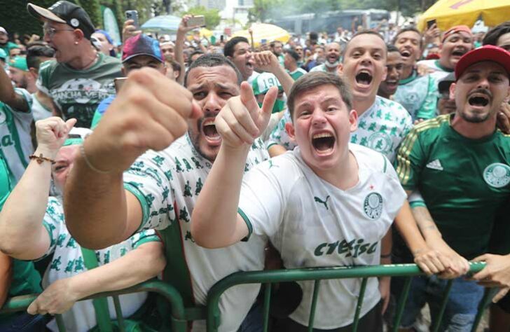 GALERIA: Torcida do Palmeiras apoia o elenco antes da final da Libertadores