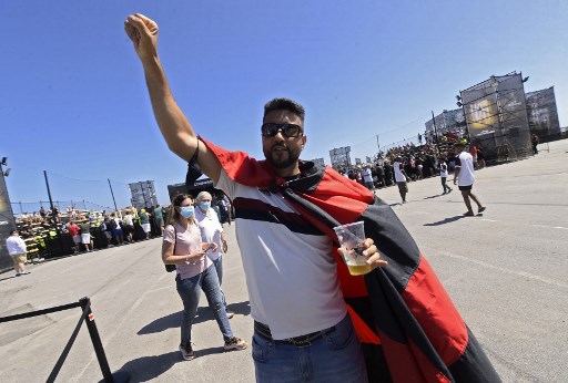 Festa da torcida do Flamengo em Montevidéu, no Uruguai