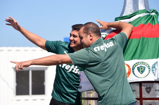 Festa da torcida do Palmeiras em Montevidéu, no Uruguai