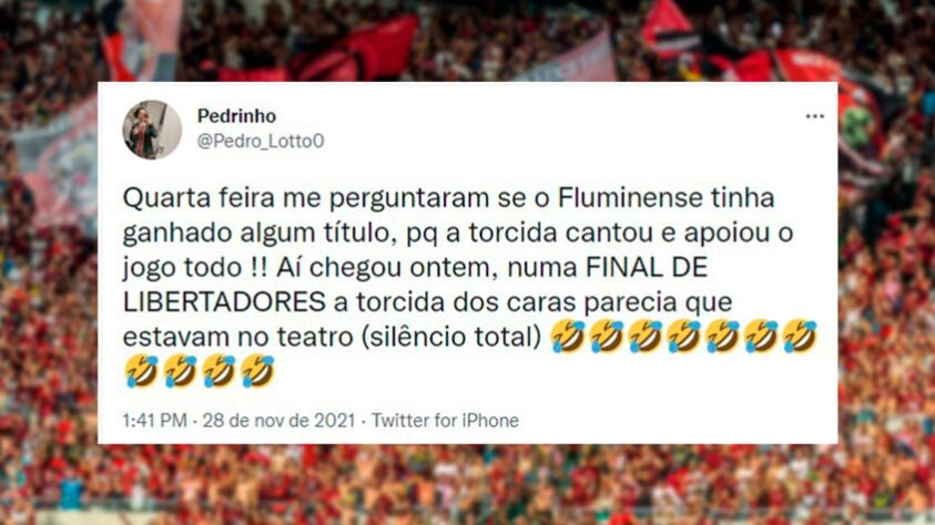 Torcedores repercutem "silêncio" da torcida do Flamengo na final da Libertadores contra o Palmeiras.