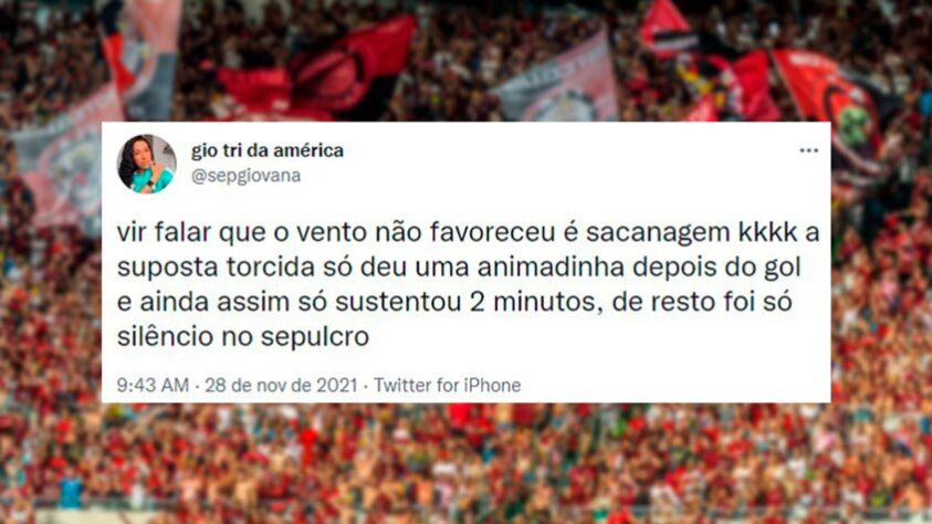 Torcedores repercutem "silêncio" da torcida do Flamengo na final da Libertadores contra o Palmeiras.