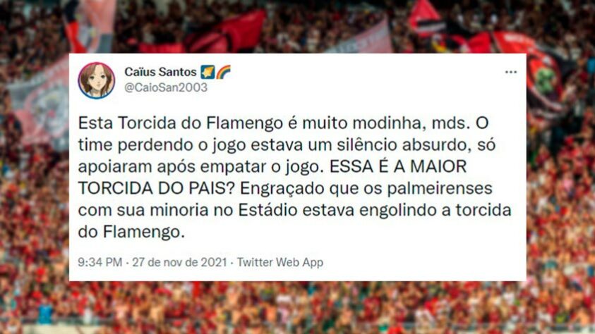 Torcedores repercutem "silêncio" da torcida do Flamengo na final da Libertadores contra o Palmeiras.