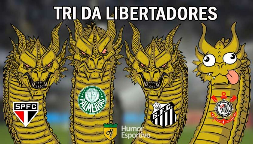 Santos (1962, 1963 e 2011), São Paulo (1992, 1993 e 2005) e agora o Palmeiras (1999, 2020 e 2021) têm três conquistas da competição continental, enquanto o Corinthians só tem uma (2012). Fato inspirou zoações dos torcedores após o título do Verdão. Confira! (Por Humor Esportivo)