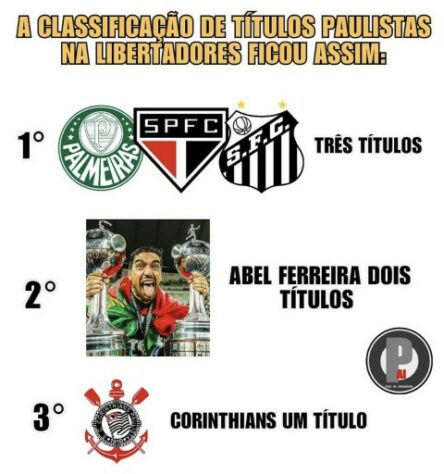 Único grande de São Paulo sem tri da Libertadores, Corinthians é alvo de memes.