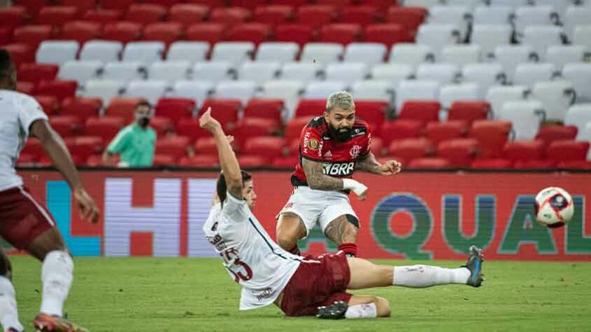 1º) Fluminense - O camisa 9 do Flamengo também vai bem nos "Fla-Flus": são sete gols em 12 partidas contra o Tricolor das Laranjeiras