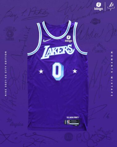 Uniforme do Los Angeles Lakers.