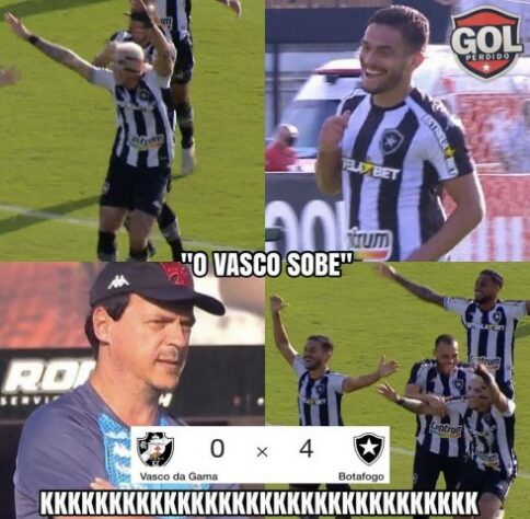 Série B do Brasileirão: torcedores fazem memes com goleada do Botafogo diante do Vasco da Gama, em São Januário.