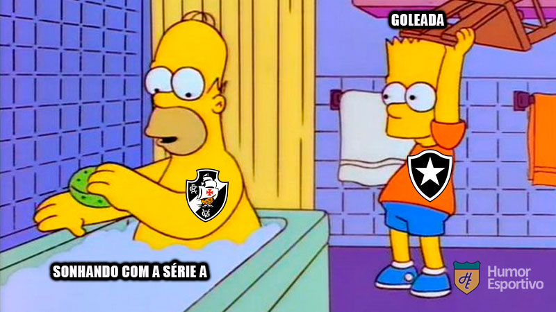 Série B do Brasileirão: torcedores fazem memes com goleada do Botafogo diante do Vasco da Gama, em São Januário.