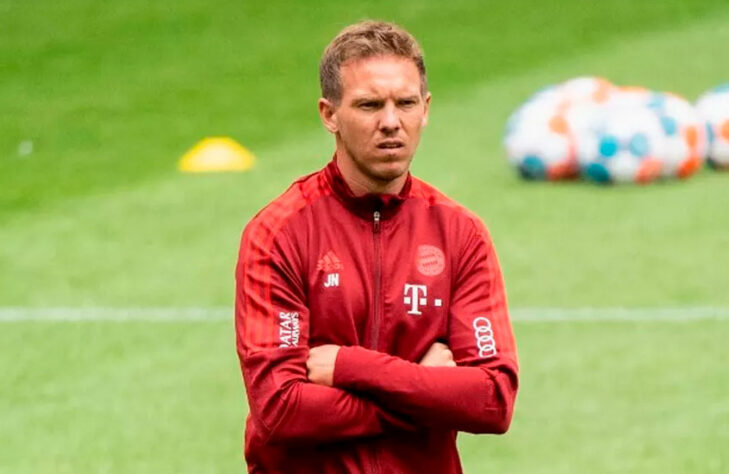 ESQUENTOU - Segundo o Sport1, Julian Nagelsmann não gostou da postura do Bayern de Munique na janela de transferências de janeiro e queria alguns reforços para aumentar o elenco da equipe bávara.