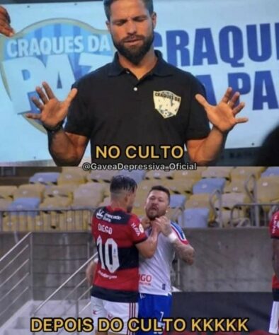 Diego Ribas e Rossi viram meme após cena de expulsões em Flamengo