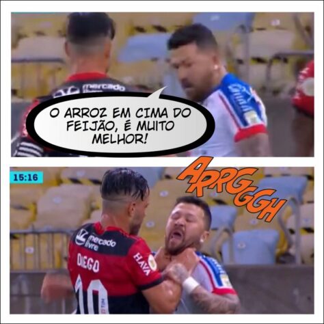 Diego Ribas e Rossi viram meme após cena de expulsões em Flamengo