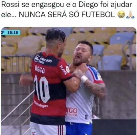 Diego Ribas e Rossi viram meme após cena de expulsões em Flamengo