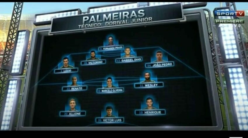 Equipe do Palmeiras quase rebaixada para Série B, em 2014. A queda foi evitada pelo rival Santos.