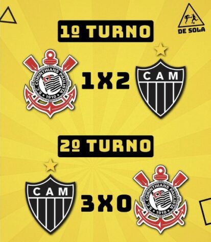 Brasileirão: Atlético-MG vence o Corinthians por 3 a 0 e zoações fazem sucesso na web.