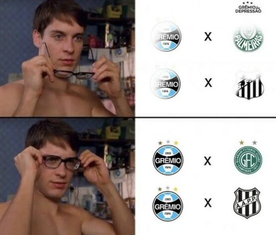 Derrota para o Palmeiras e permanência na zona de rebaixamento fazem Grêmio ser alvo de memes na web.