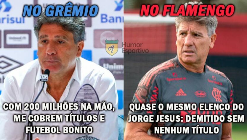 Nem com 200 milhões? Demissão de Renato Gaúcho do Flamengo rende memes nas redes sociais.