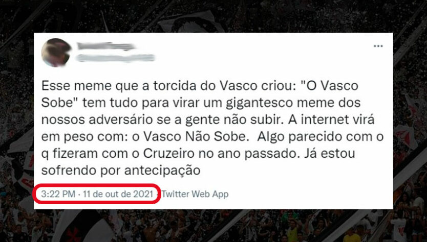 Dia de recordar: torcedores do Vasco tinham grande expectativa pelo acesso à Série A.