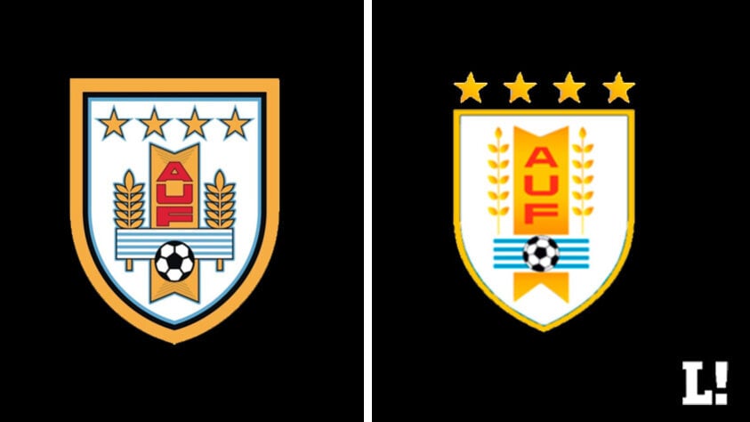 Escudo do Uruguai, atualizado em 2017. (Antigo à esquerda e novo à direita)