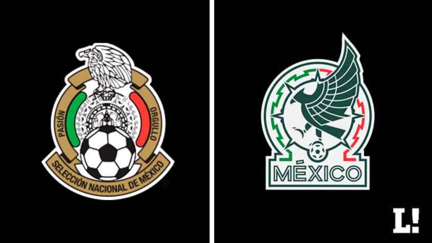 Escudo do México, atualizado em 2021. (Antigo à esquerda e novo à direita)