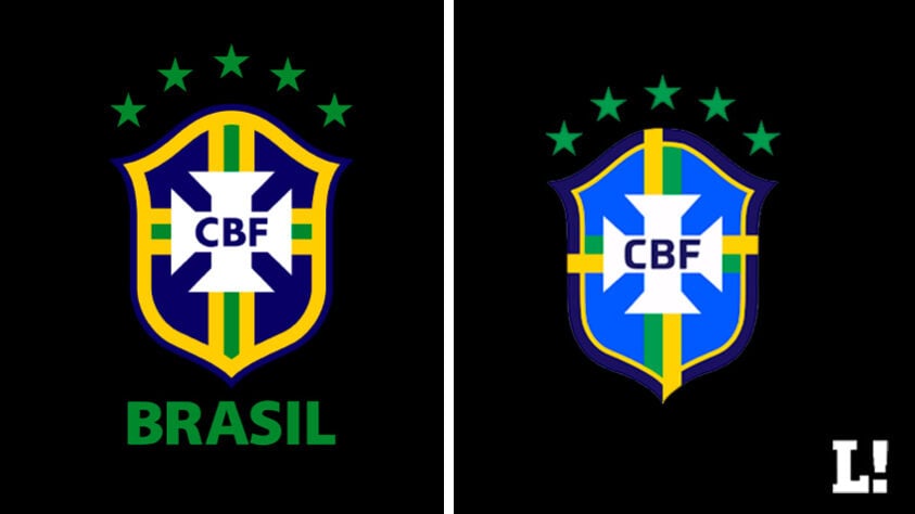 Escudo do Brasil, atualizado em 2019. (Antigo à esquerda e novo à direita)