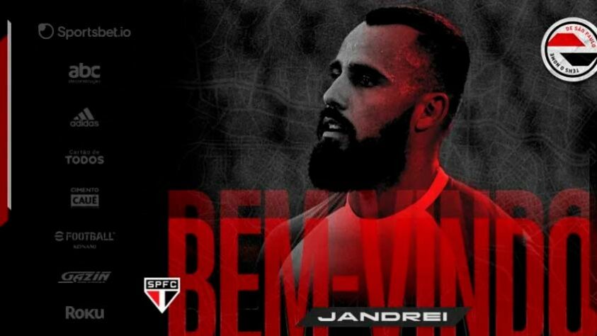 Jandrei (São Paulo): Sem oportunidades no Santos, o goleiro assinou por dois anos com o São Paulo e será sombra para Tiago Volpi.