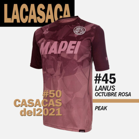 45º lugar: camisa especial do Lanús-ARG / pelo Outubro Rosa