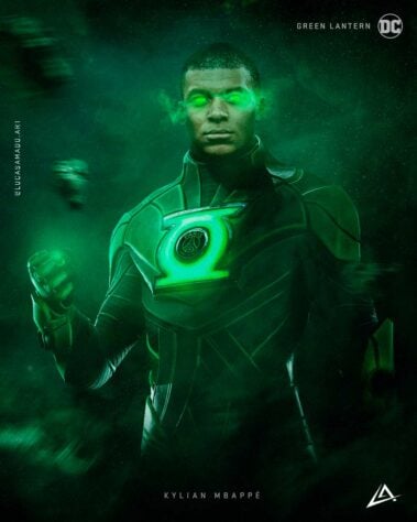 Jogadores e super-heróis: Mbappé seria o Lanterna Verde.