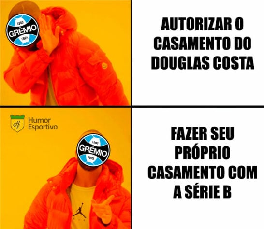 Douglas Costa protagoniza memes após a queda do Grêmio para a Série B do Brasileirão.