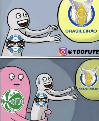 Queda no Brasileirão: rebaixado para Série B, Grêmio é alvo de memes dos rivais.