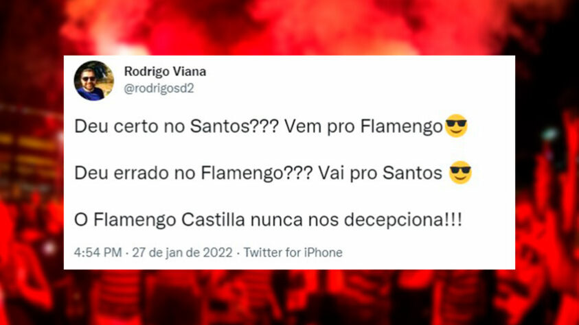 Em provocações, torcedores do Flamengo chamam Santos de Flamengo Castilla.