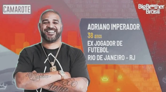 Big Brother Brasil 2022: montagem coloca Adriano Imperador como participante do reality show.