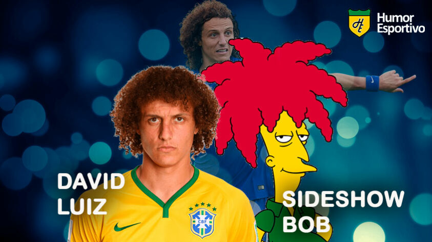 Sósias famosos dos jogadores: David Luiz e Sideshow Bob, personagem de "Os Simpsons".