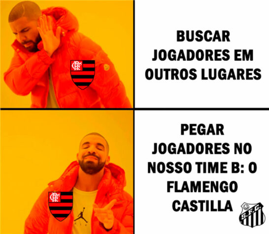 Em provocações, torcedores do Flamengo chamam Santos de Flamengo Castilla.