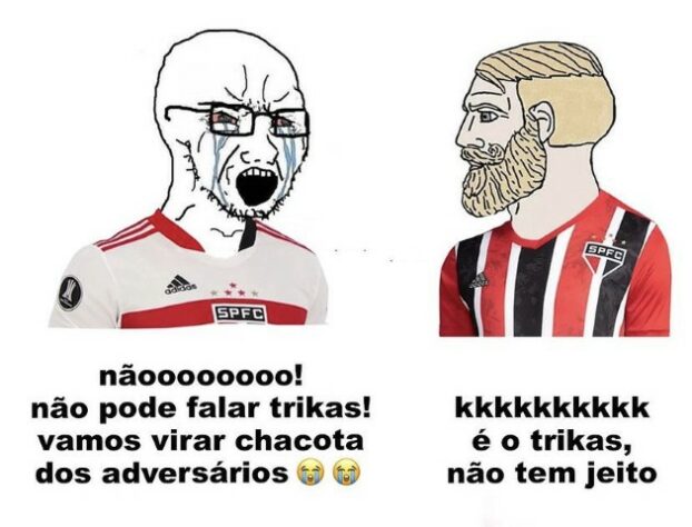 Tricolor ou Trikas? Apelido tem rejeição de parte da torcida do São Paulo e vira alvo de memes dos torcedores rivais.