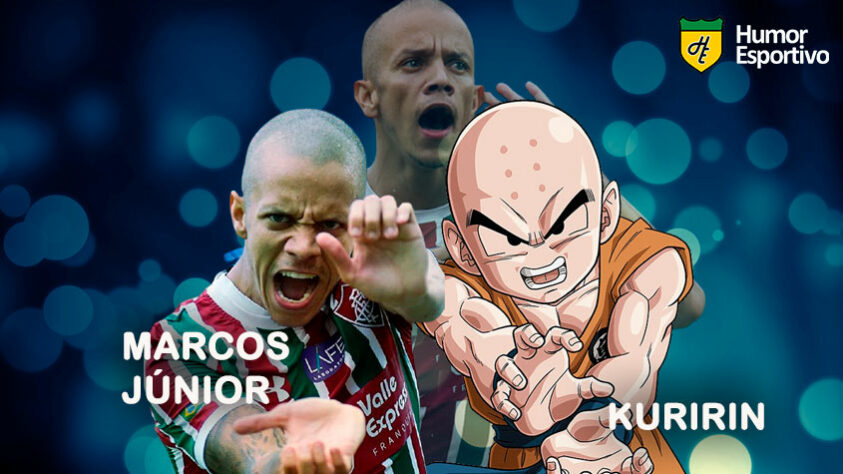 Sósias famosos dos jogadores: Marcos Júnior e Kuririn, personagem de "Dragon Ball".