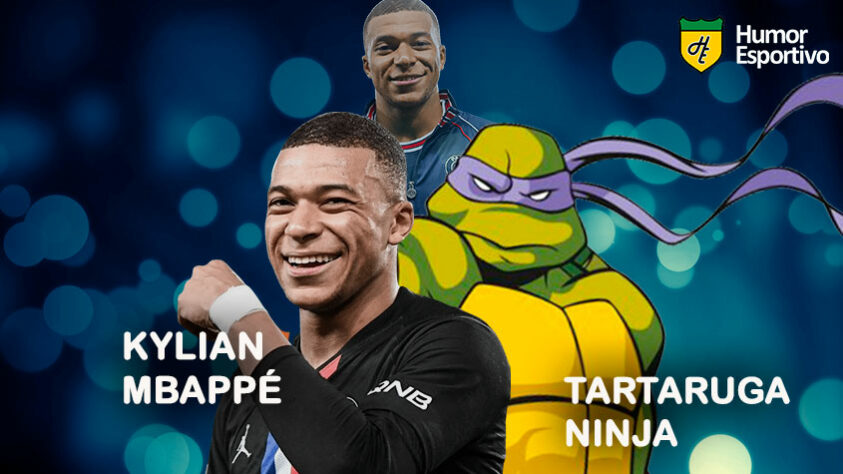 Sósias famosos dos jogadores: Kylian Mbappé e "As Tartarugas Ninja".