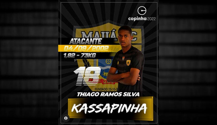 Nomes e apelidos da Copinha 2022: Kassapinha. Clube: Mauá.