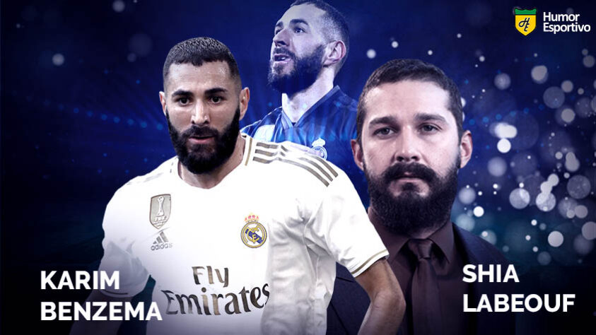 Sósias famosos dos jogadores: Karim Benzema e Shia LaBeouf, ator e diretor norte-americano.