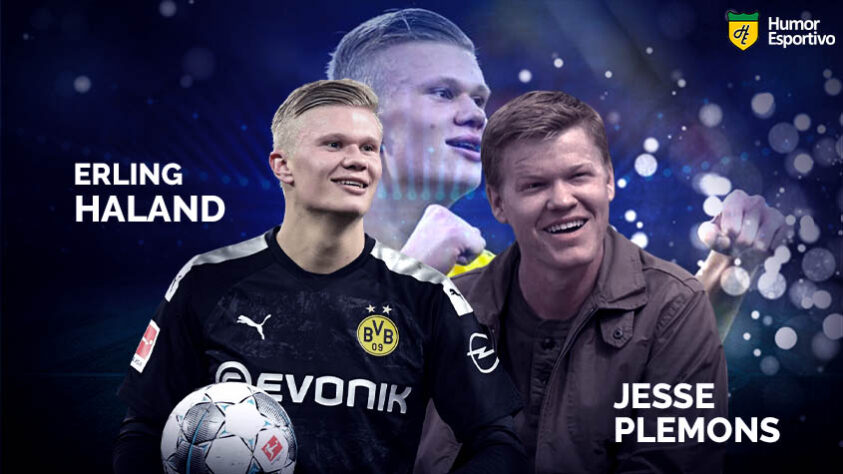 Sósias famosos dos jogadores: Erling Haaland e o ator Jesse Plemons, intérprete de Todd em "Breaking Bad".