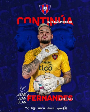 FECHADO! - O goleiro Jean assinou com o Cerro Porteño em definitivo nesta quinta-feira por mais quatro temporadas, ficando no clube paraguaio até o final de 2025.