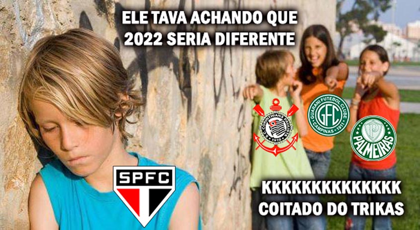 Estreia no Paulistão com revés por 2 a 1 foi prato cheio para provocações, principalmente envolvendo o novo apelido do Tricolor. Confira na galeria! (Por Humor Esportivo)