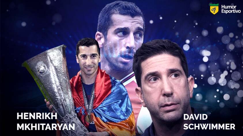 Sósias famosos dos jogadores: Henrikh Mkhitaryan e David Schwimmer, o Ross da série "Friends".