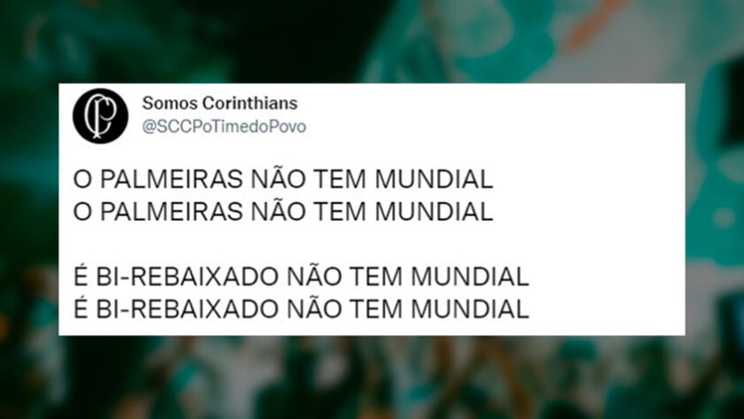 MÚSICA ATUALIZADA COM SUCESSO! O Palmeiras não tem mundial O Palmeiras não  tem mundial Bi-rebaixado e não tem mundial Bi-rebaixado e não tem mundial I  O Palmeiras não tem mundial O Palmeiras