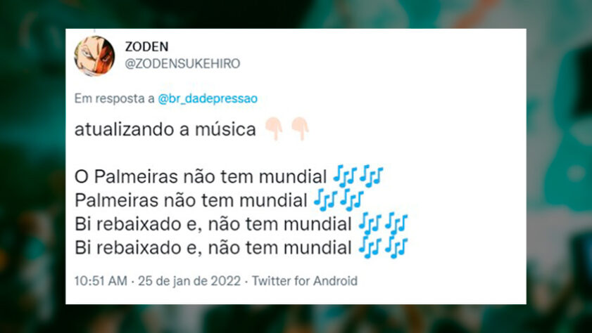 Torcedores adaptam musiquinha com provocação ao Palmeiras após título da Copinha.