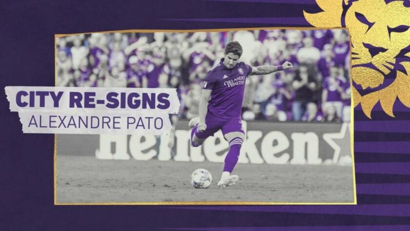 FECHADO! - O atacante Alexandre Pato renovou o contrato com o Orlando City por mais uma temporada da MLS.