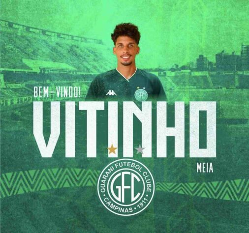 FECHADO! - Reforçando-se para a temporada 2022, o Guarani anunciou a contratação por empréstimo do meio-campista Vitinho, que pertence ao RB Bragantino e fica no Bugre até o final do ano.