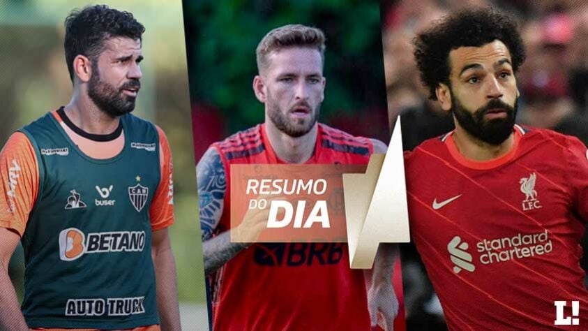 Diego Costa anuncia que não faz mais parte do elenco do Atlético-MG; Flamengo considera proposta por zagueiro do elenco rubro-negro muito baixa; negociação para renovar o contrato de Salah tem nova recusa. Tudo isso e muito mais no Dia do Mercado de domingo.