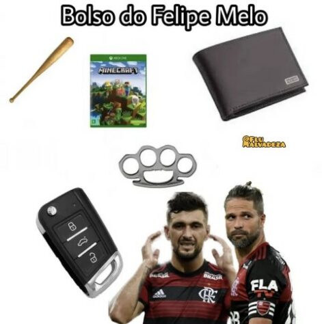 Discussão entre Felipe Melo e Diego Ribas no Fla-Flu rendeu memes nas redes sociais.