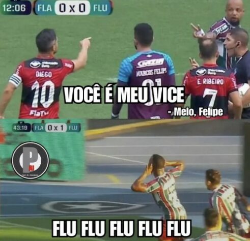 Discussão entre Felipe Melo e Diego Ribas no Fla-Flu rendeu memes nas redes sociais.