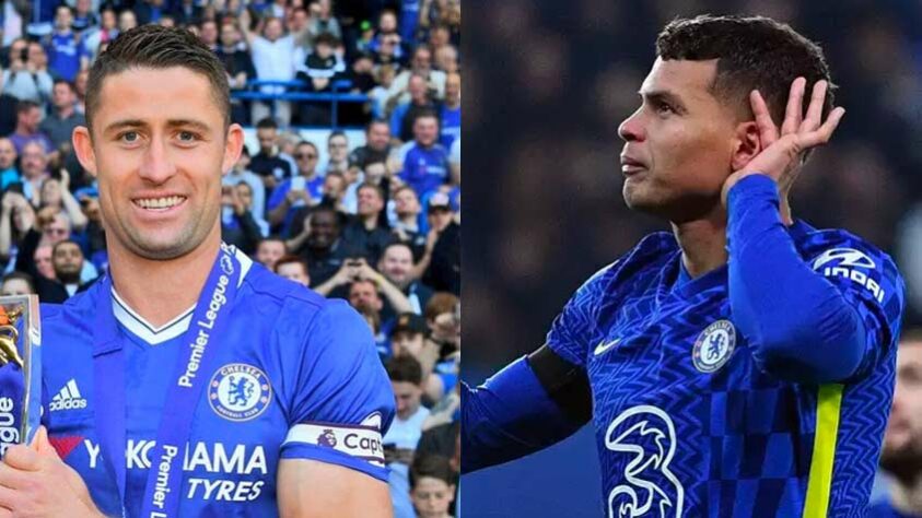 Zagueiro: Gary Cahill (26 anos na época) x Thiago Silva (37 anos)